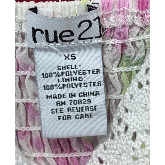 Rue 21 - Women's Summer Sleeveless High Low Hem Ruffle Floral Dress - White - XS - Picture 8 of 16